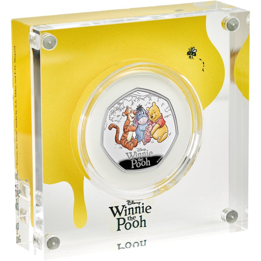 100 Years Of Winnie the Pooh - Friendship 2026 UK 50p Silver Proof Colour Coin Case