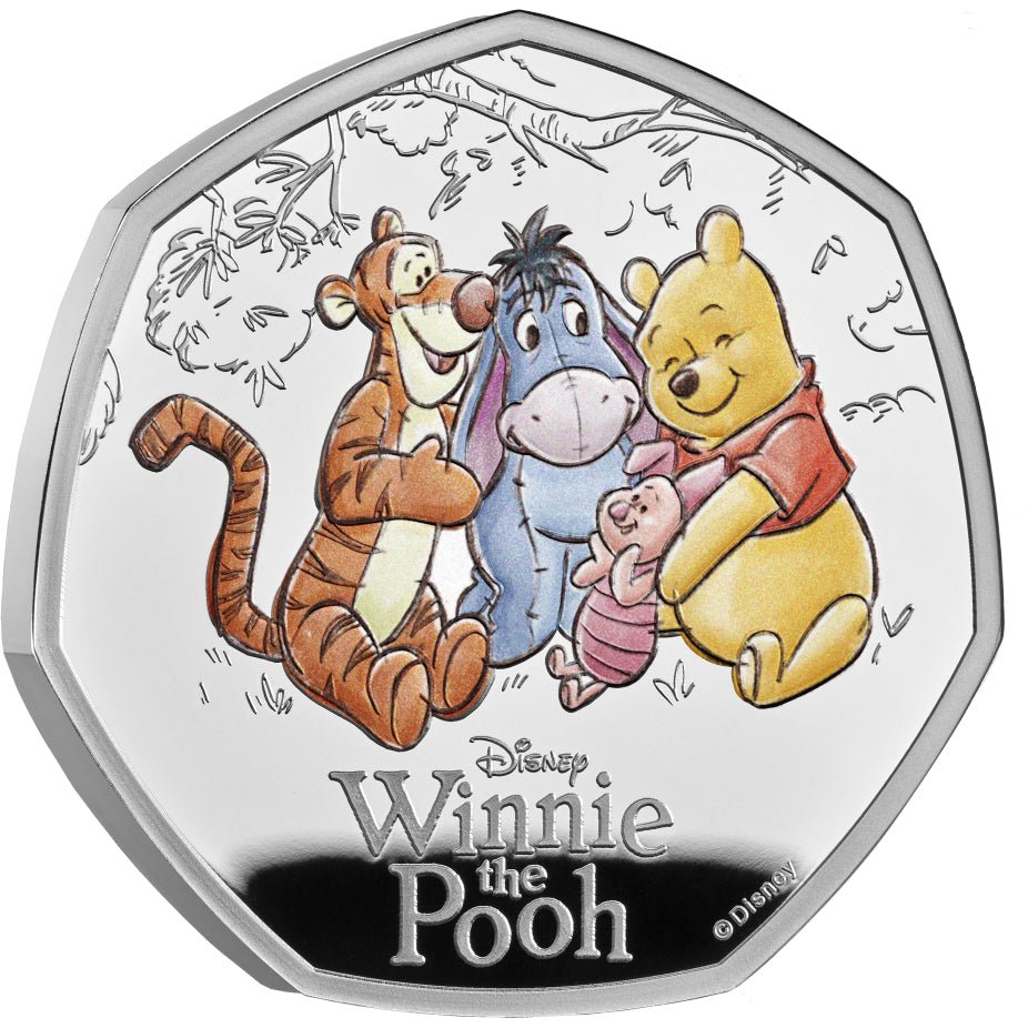 100 Years Of Winnie the Pooh - Friendship 2026 UK 50p Silver Proof Colour Coin