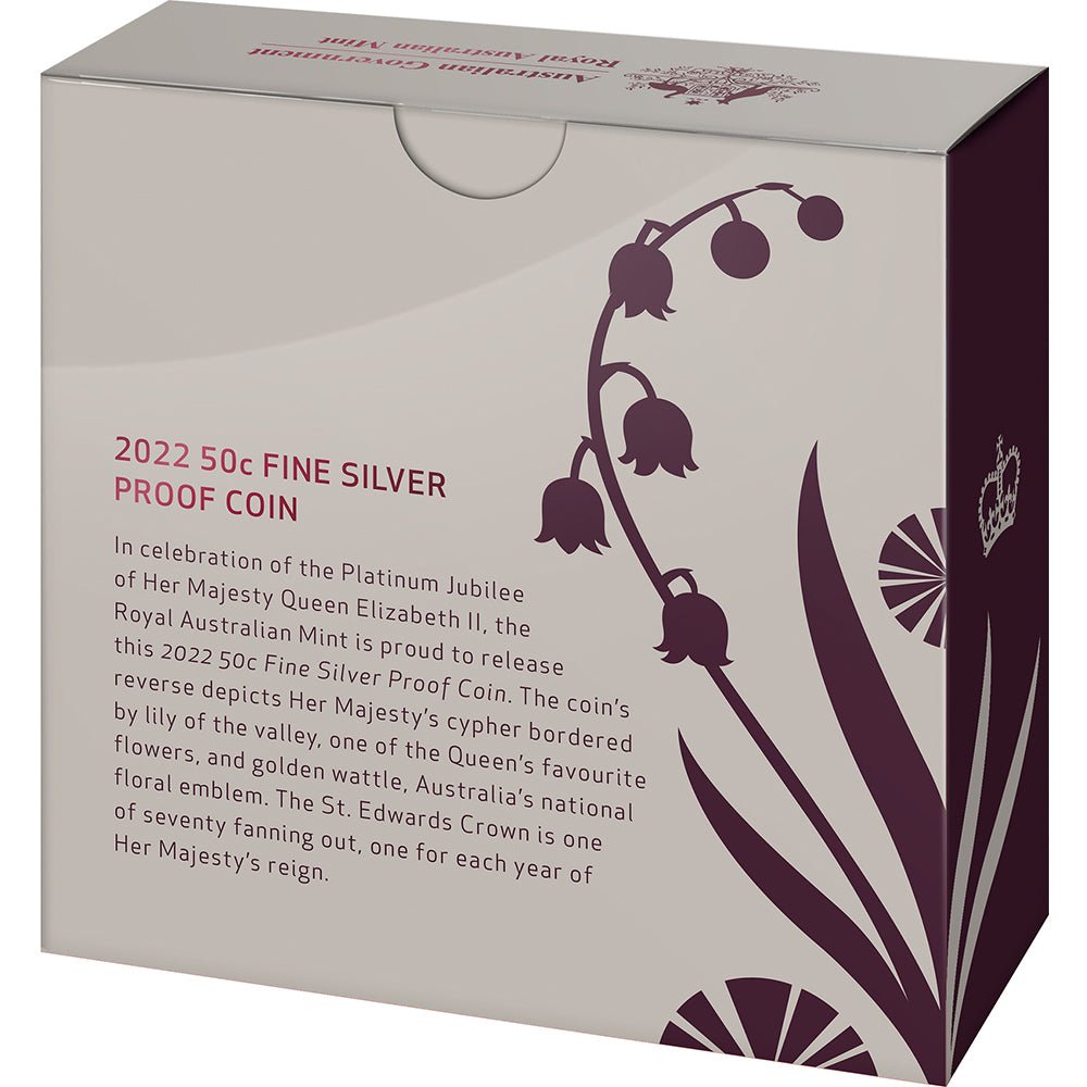 2022 50c Platinum Jubilee Of HM Queen Elizabeth II Silver Proof Coin - Direct Coins