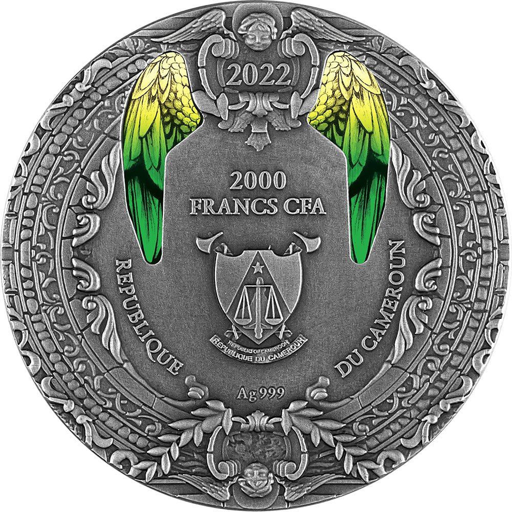 2022 Archangel Raphael 2oz Silver Antique Coin With Glass Insert ...