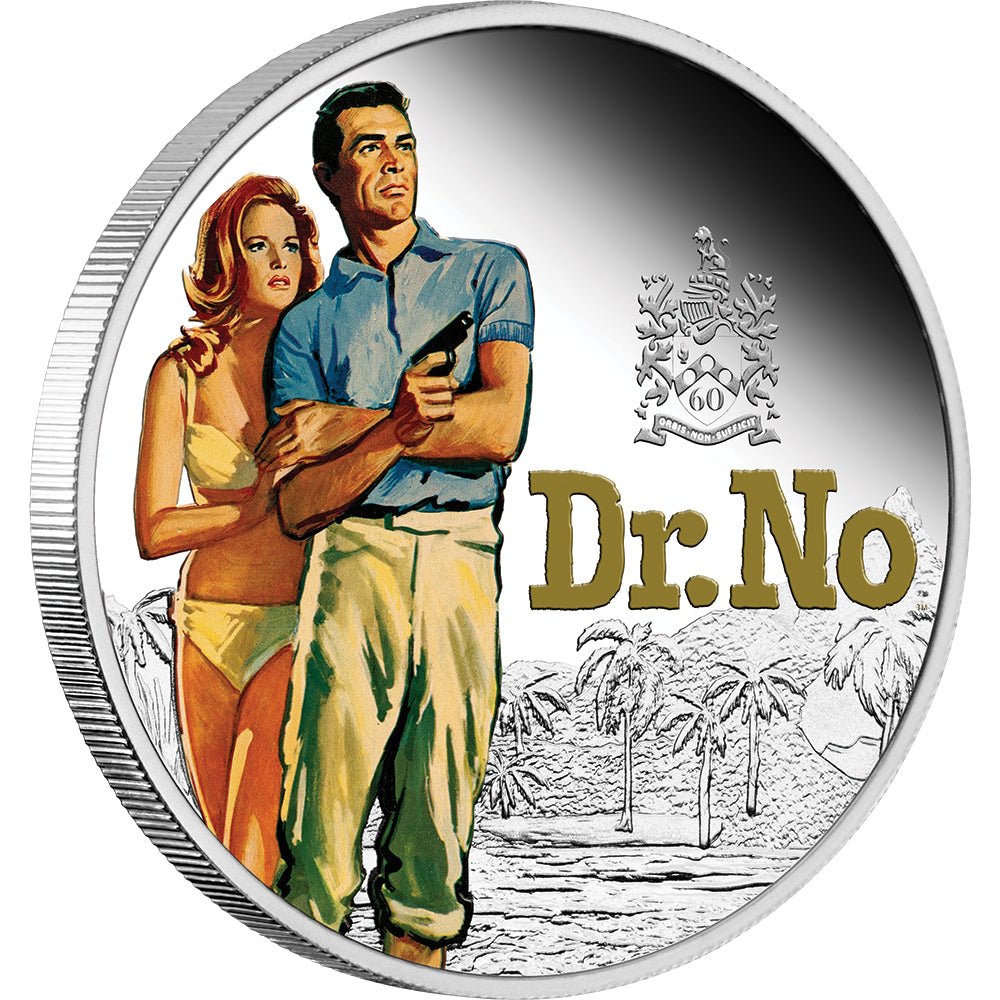 2022 James Bond Dr. No 1oz Silver Proof Coloured Coin - Direct Coins