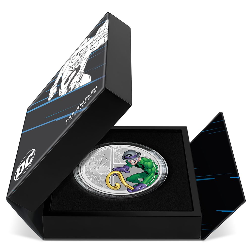 2023 $2 The Riddler – DC Comics Villains 1oz Silver Proof Coin Case