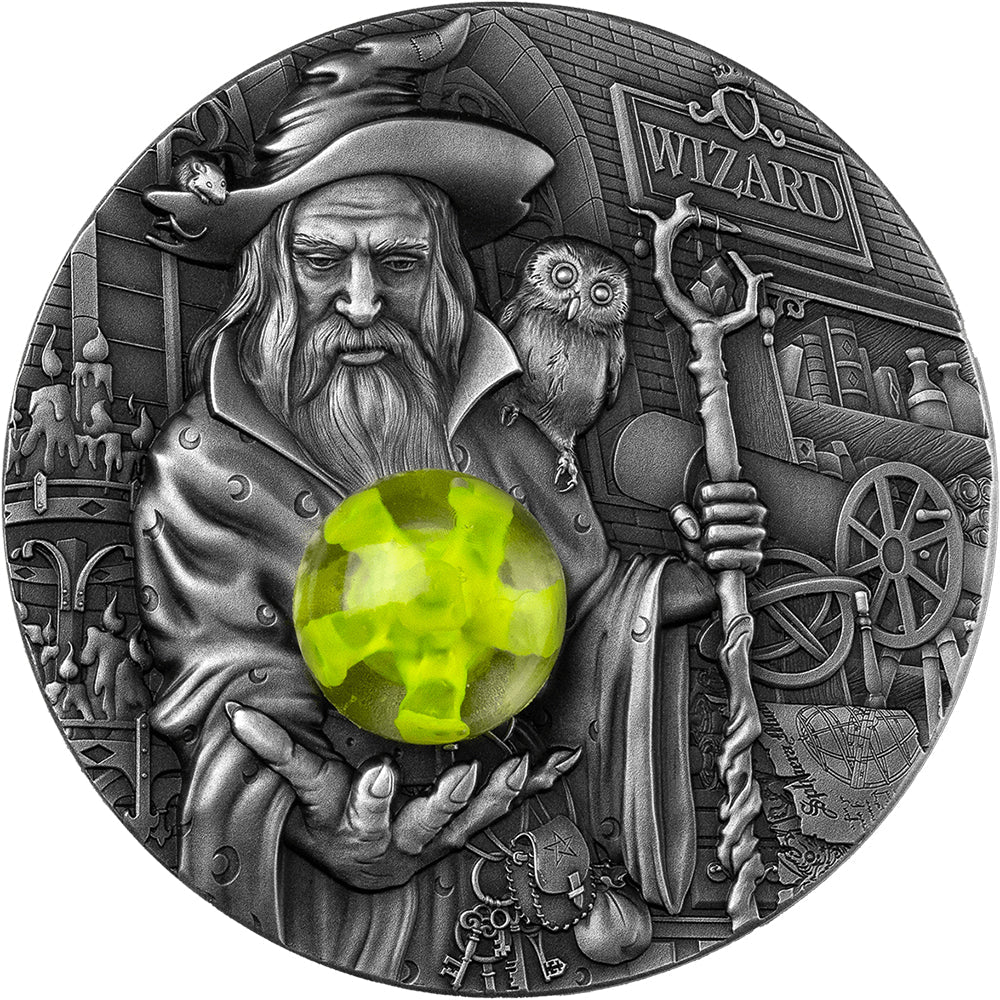 2023 Wizard 2oz Silver High Relief Antiqued Coin | Direct Coins