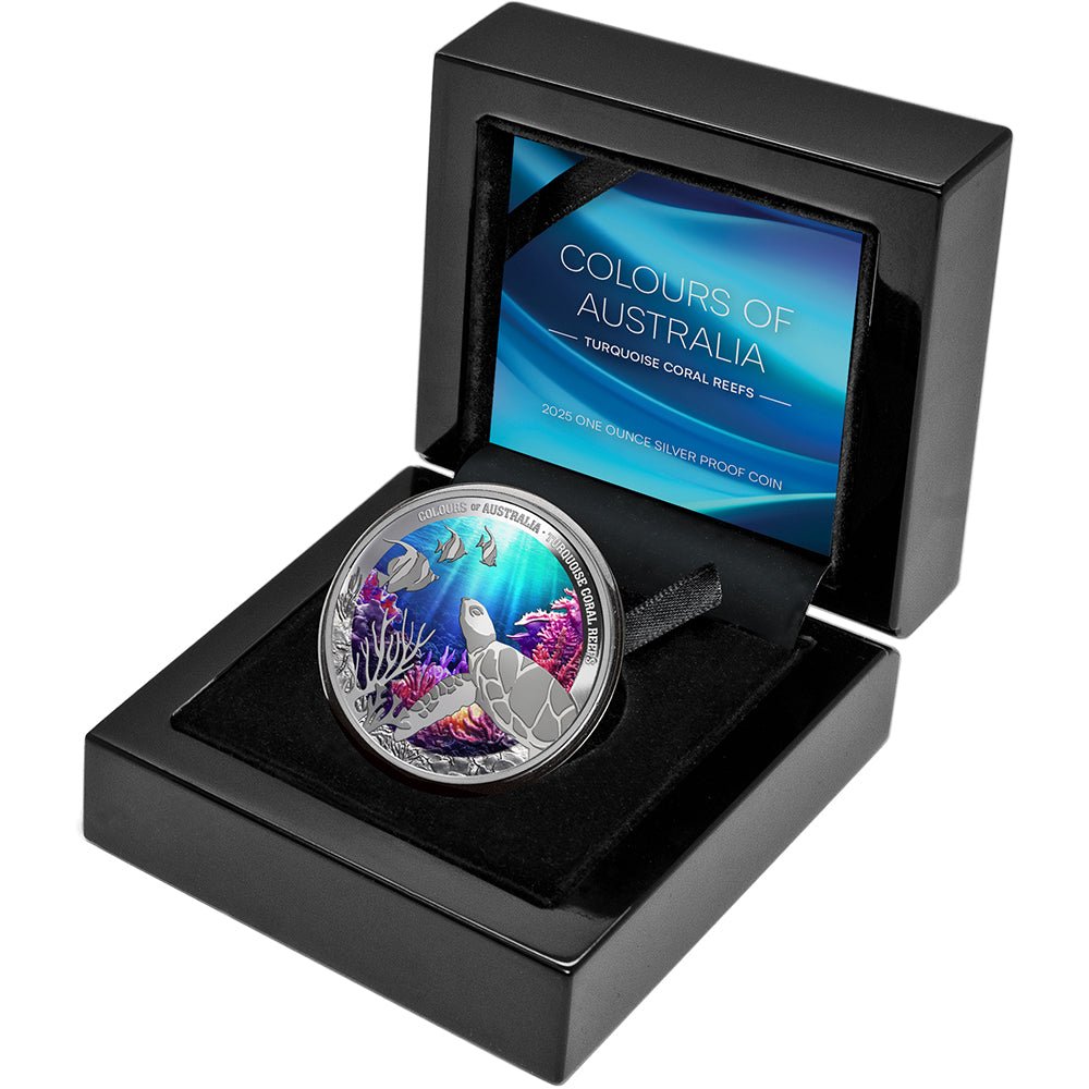 2024 $1 Colours Of Australia - Turquoise Coral Reefs 1oz Silver Proof Coin - Direct Coins