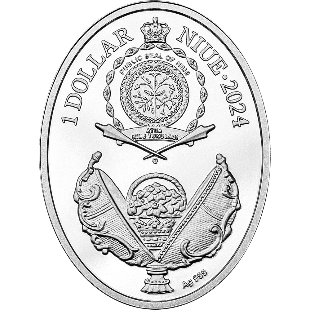 2024 $1 Faberge - The Spring Flowers Egg Silver Proof Coin - Direct Coins
