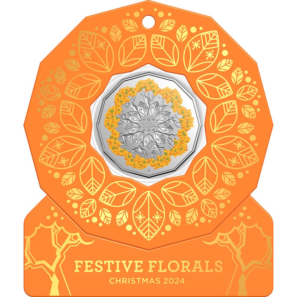 2024 50c Christmas Festive Florals Coloured Uncirculated Coin Set - Direct Coins