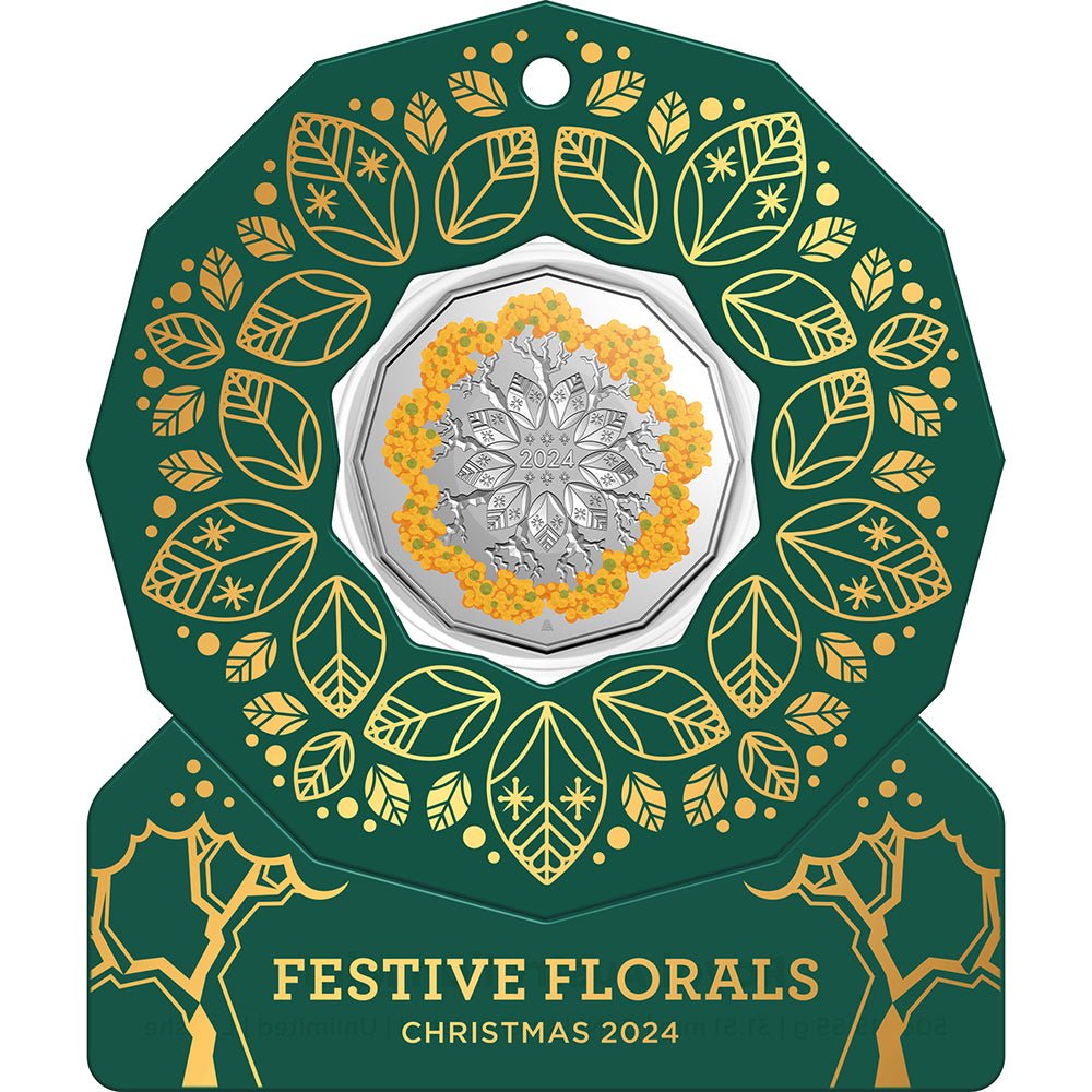 2024 50c Christmas Festive Florals Coloured Uncirculated Coin Set - Direct Coins