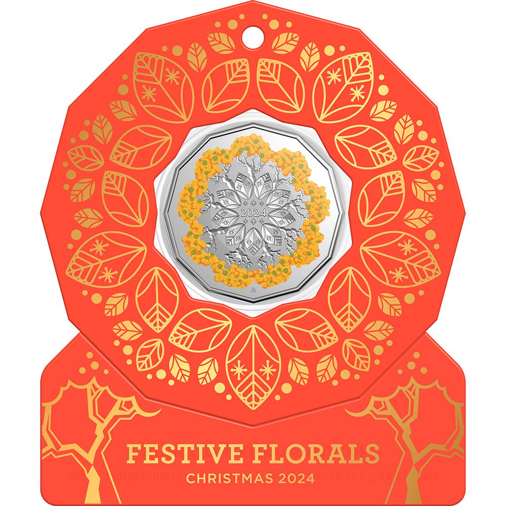 2024 50c Christmas Festive Florals Coloured Uncirculated Coin Set - Direct Coins
