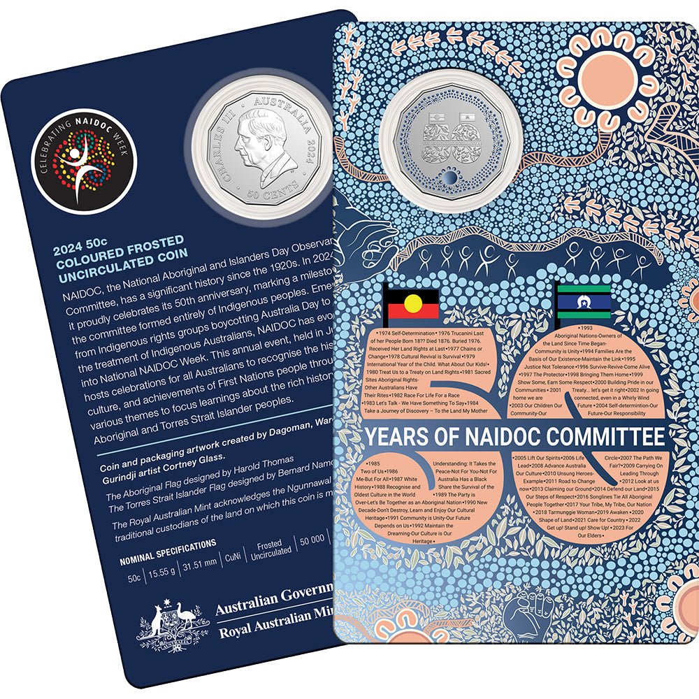 2024 50c NAIDOC Week Coloured Uncirculated Coin | Direct Coins