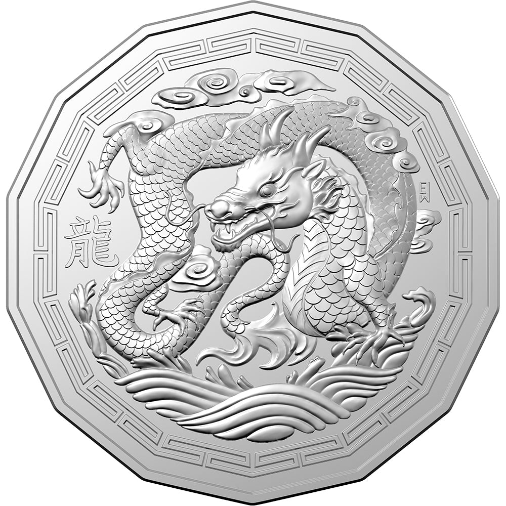 2024 50c Year Of The Dragon Tetra Decagon Uncirculated Coin - Direct Coins