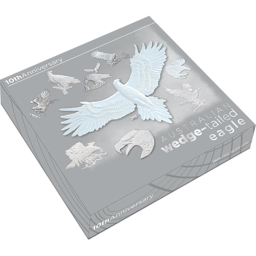 2024 Australian Wedge - Tailed Eagle 10th Anniversary 10oz Silver Proof Coin - Direct Coins