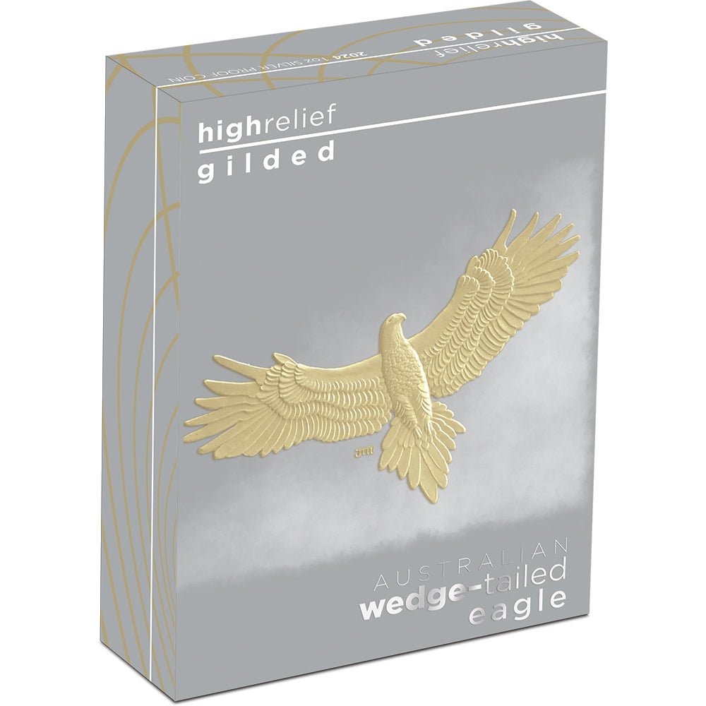 2024 Australian Wedge - Tailed Eagle 10th Anniversary 1oz Silver Proof Gilded Coin - Direct Coins