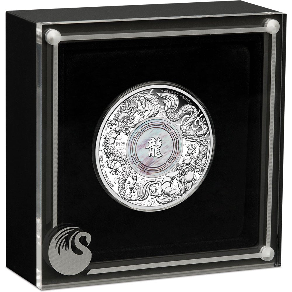 2024 Double Dragon With Mother Of Pearl 2oz Silver Proof Coin - Direct Coins