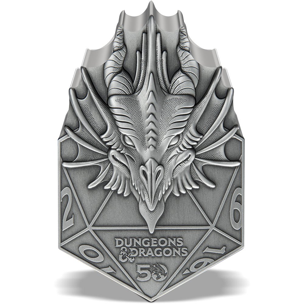 2024 Dungeons & Dragons 50th Anniversary - Red Dragon D20 2oz Silver Coin - Direct Coins