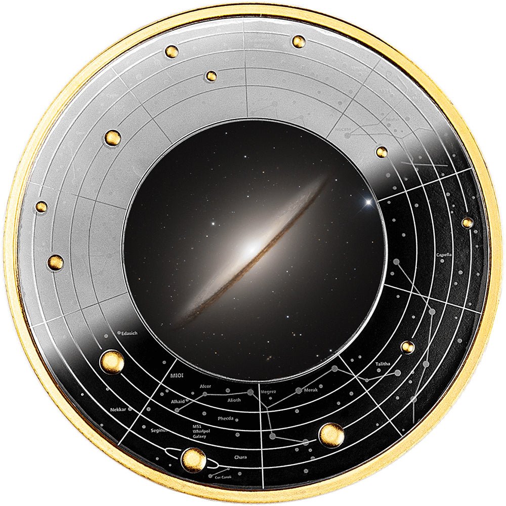 2024 Galaxies - Sombrero Galaxy Silver Black Proof Coin