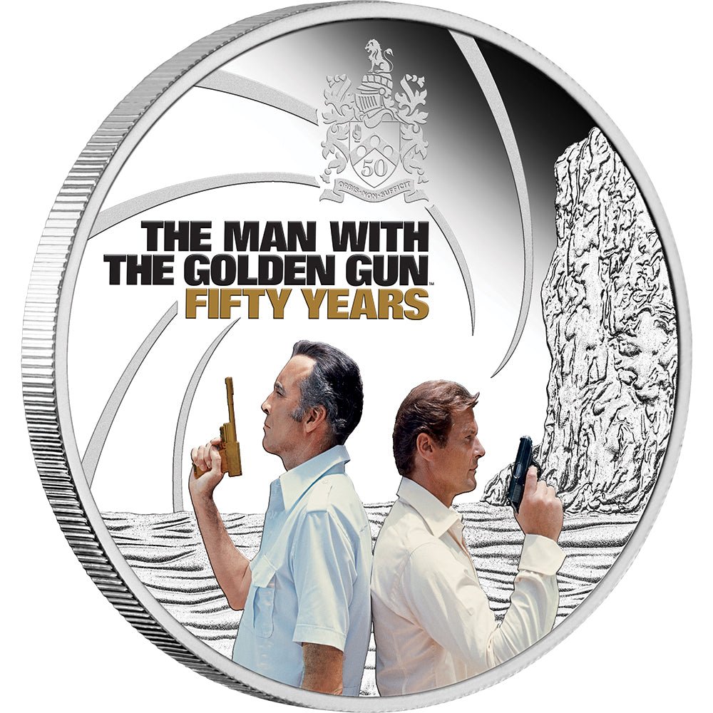 2024 James Bond - The Man With The Golden Gun 50th Anniversary 1oz Silver Proof Coin - Direct Coins