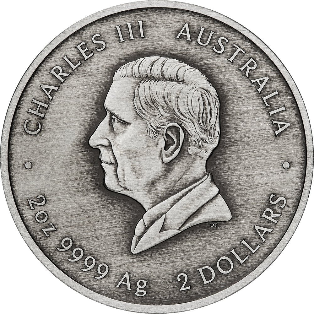 2024 Kookaburra Kaa Kaa 2oz Silver Antiqued Coloured Coin - Direct Coins