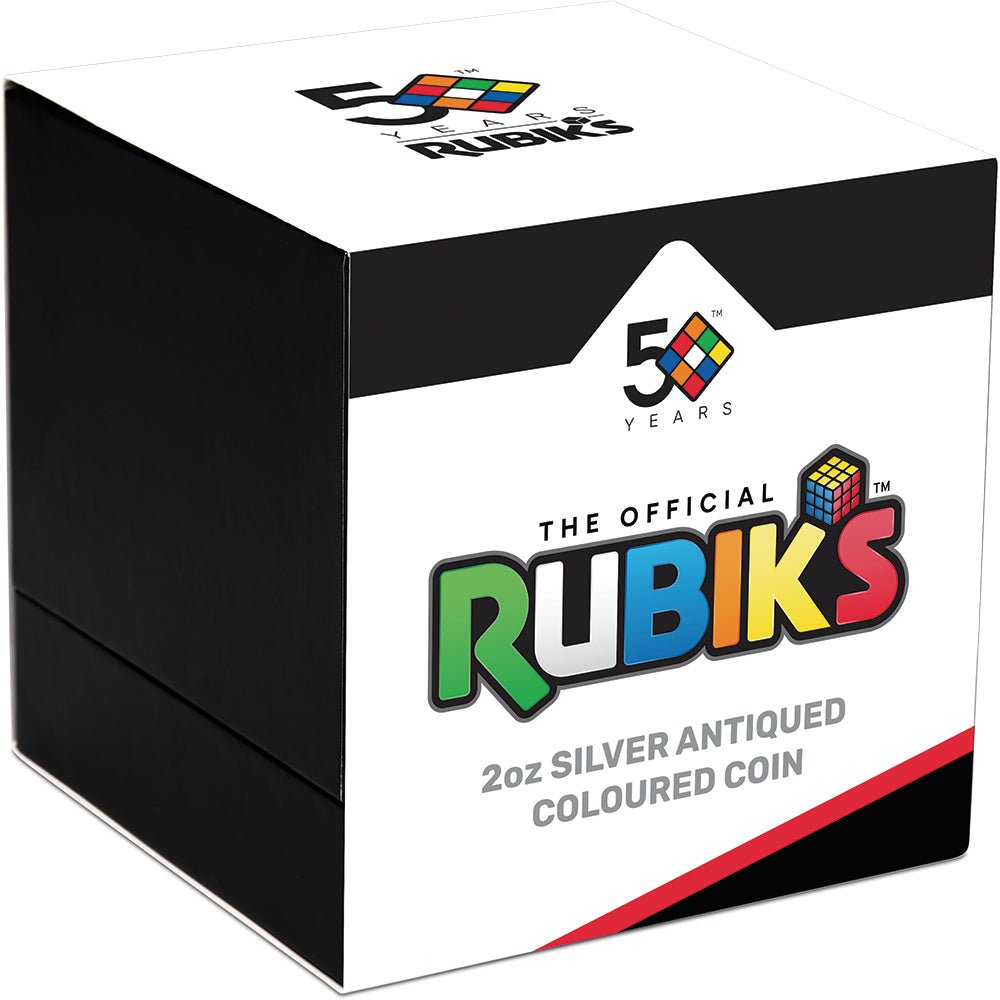 2024 Rubik's Cube 50th Anniversary 2oz Silver Antiqued Coloured Coin - Direct Coins