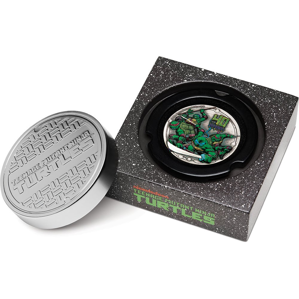 2024 Teenage Mutant Ninja Turtles 40th Anniversary 2oz Silver Antiqued Coloured Coin - Direct Coins