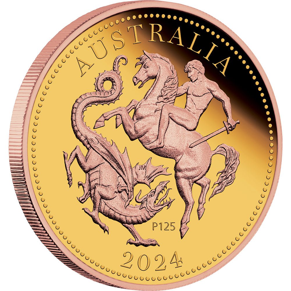 2024 The Perth Mint 125th Anniversary - Australia Five Sovereign Gold Proof Gilded Coin - Direct Coins