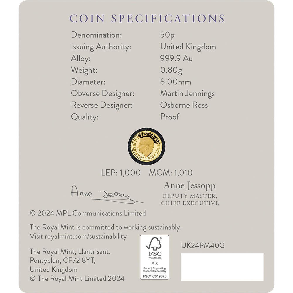 2024 UK Paul McCartney 1/40oz Gold Proof Coin - Direct Coins