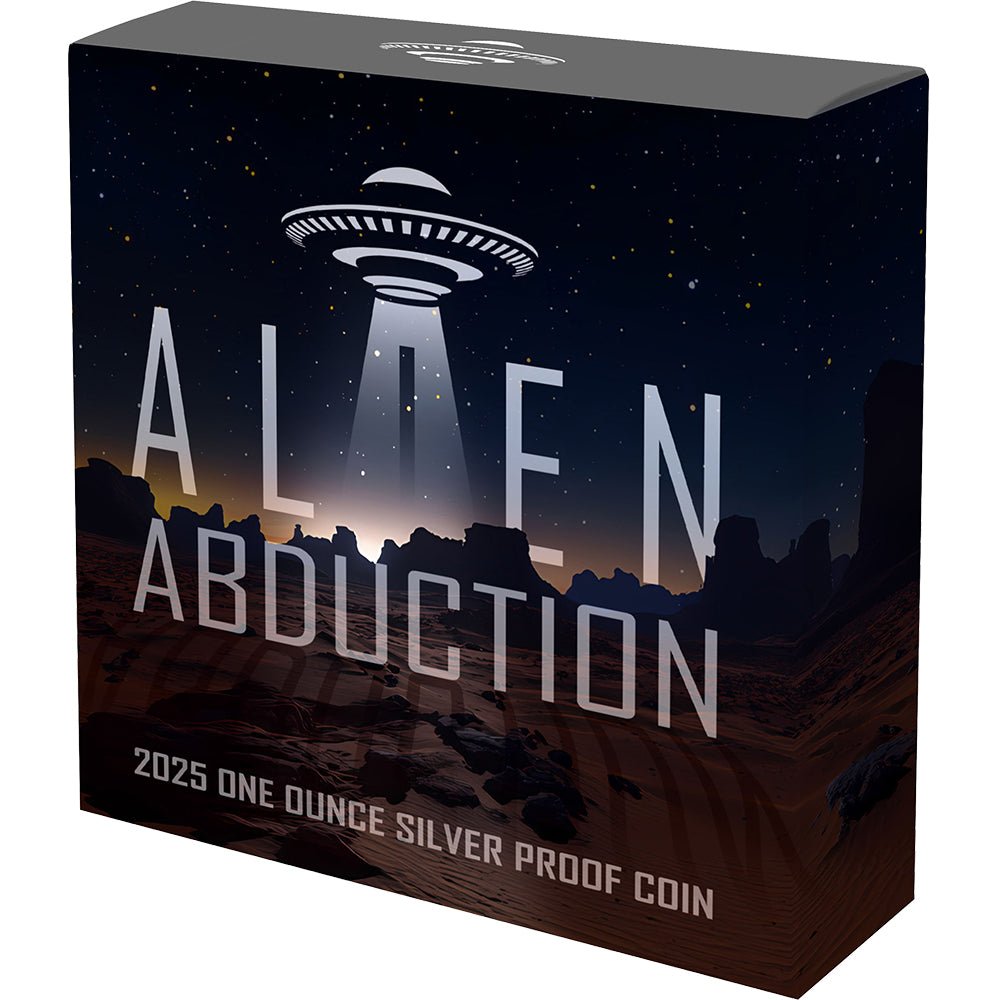2025 $1 Alien Abduction 1oz Silver Black Proof Coin Shipper