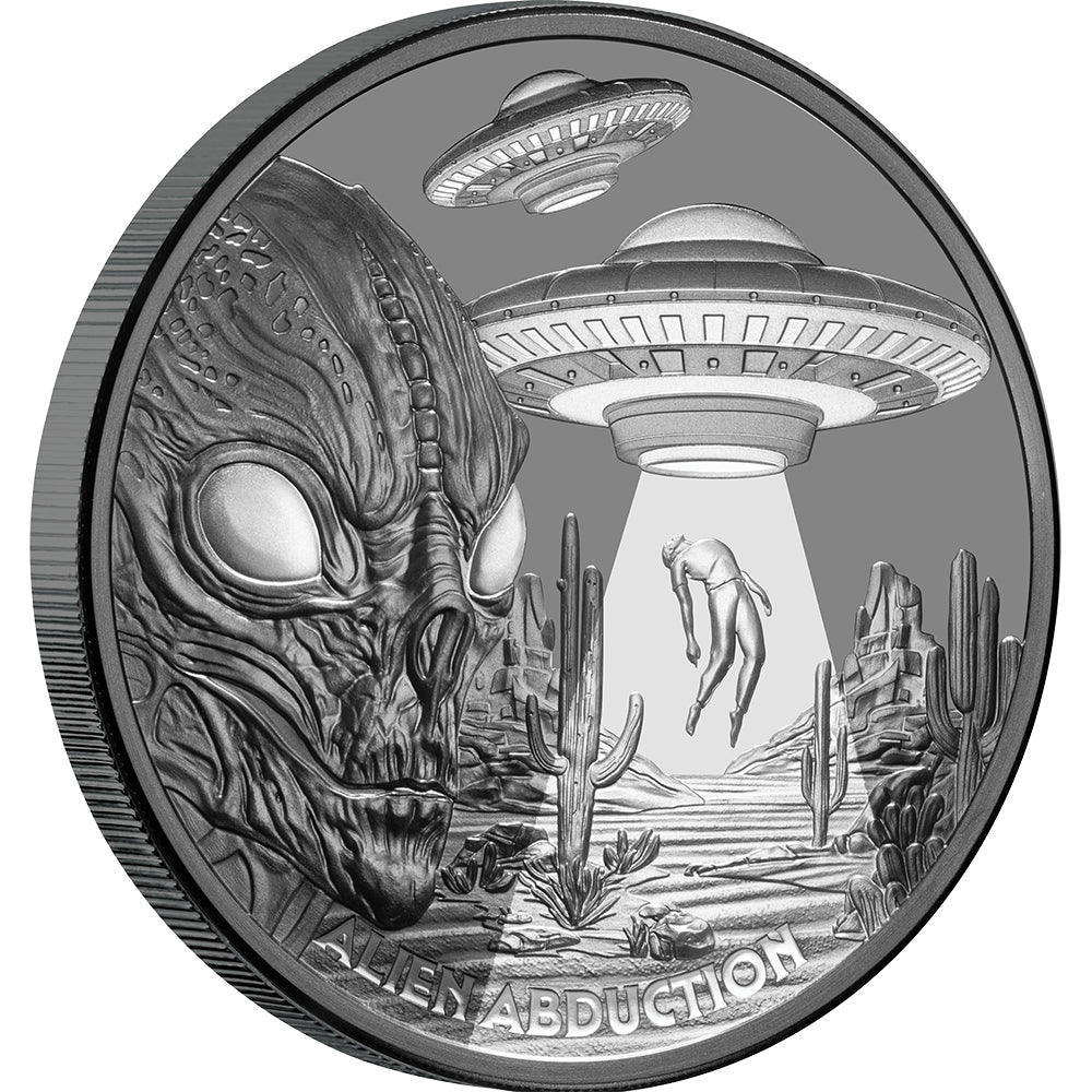 2025 $1 Alien Abduction 1oz Silver Black Proof Coin