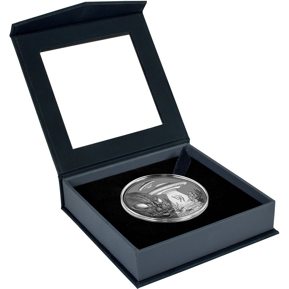 2025 $1 Alien Abduction 1oz Silver Black Proof Coin Case