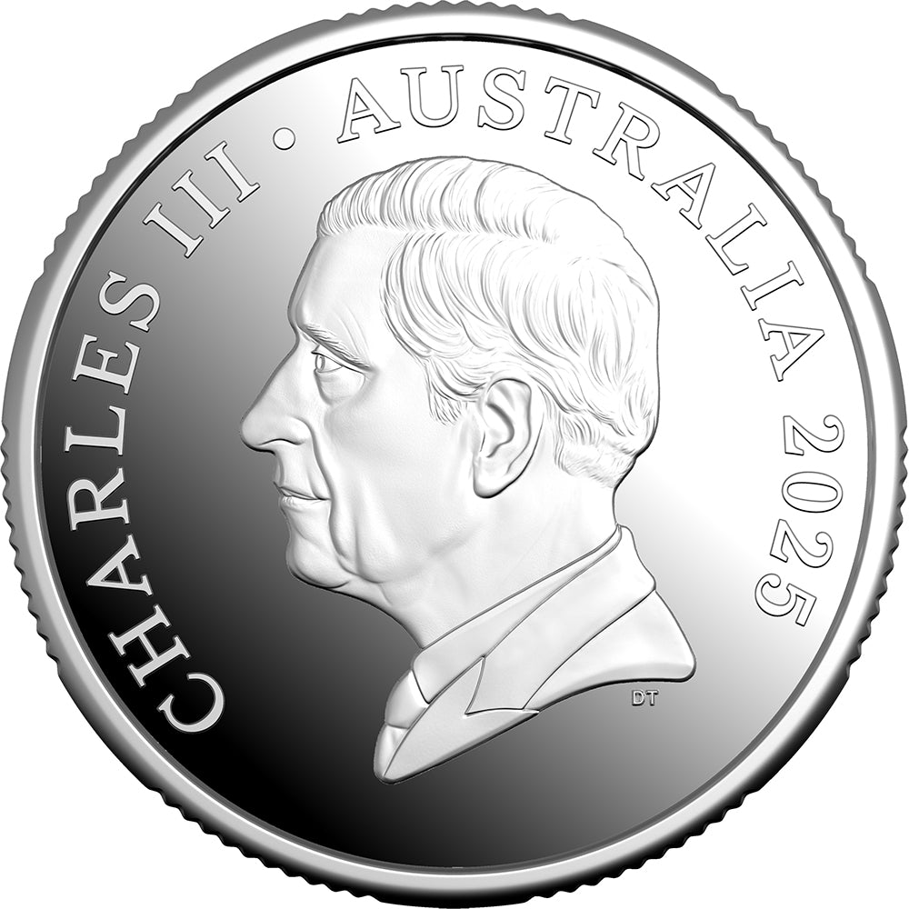 2025 $1 Bluey Christmas Coloured Fine Silver Proof Coin Obverse