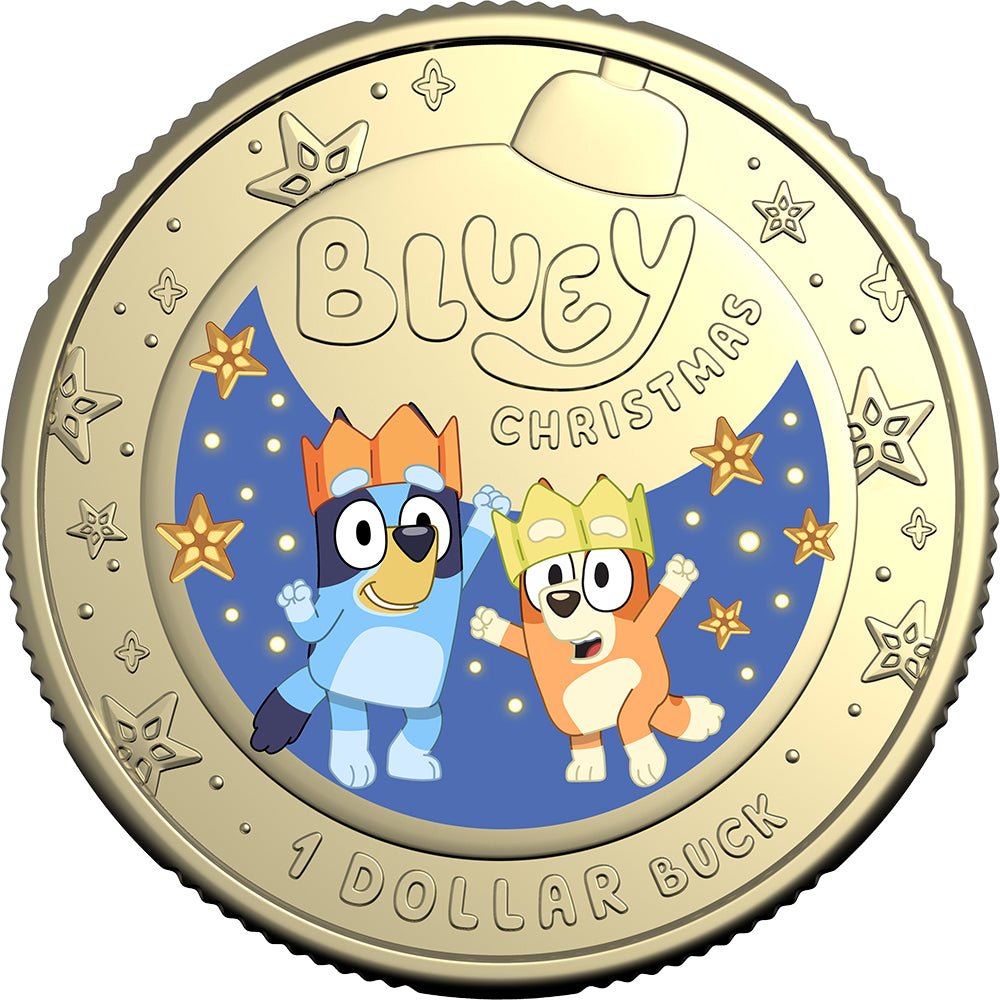 2025 $1 Bluey Christmas Coloured Uncirculated Coin