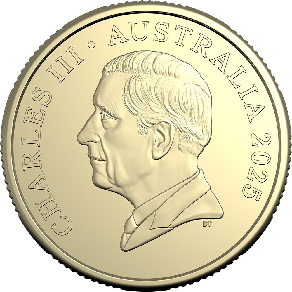 2025 $1 Bluey Christmas Coloured Uncirculated Coin Obverse