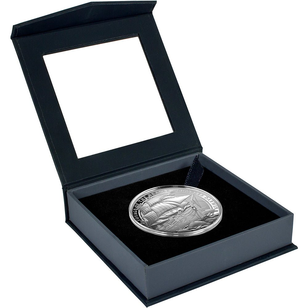 2025 $1 Charles Darwin & The Voyage Of HMS Beagle 1oz Silver Proof Coin Case