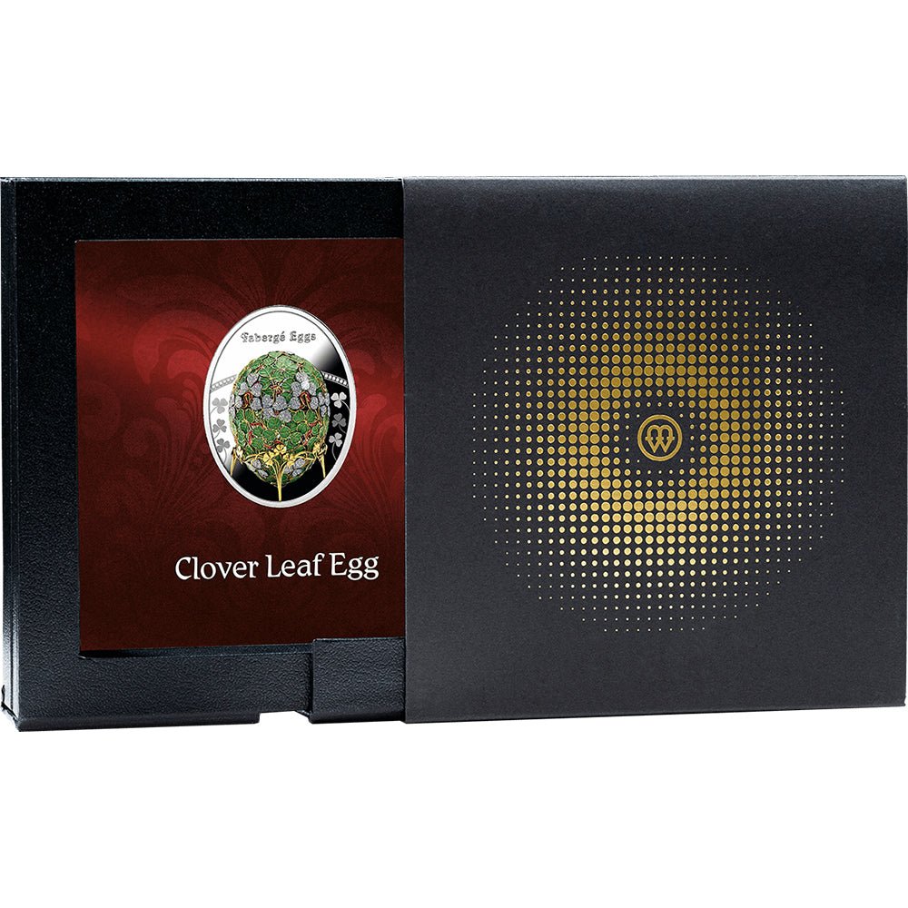 2025 $1 Faberge - Clover Egg Egg Silver Proof Coin Shipper