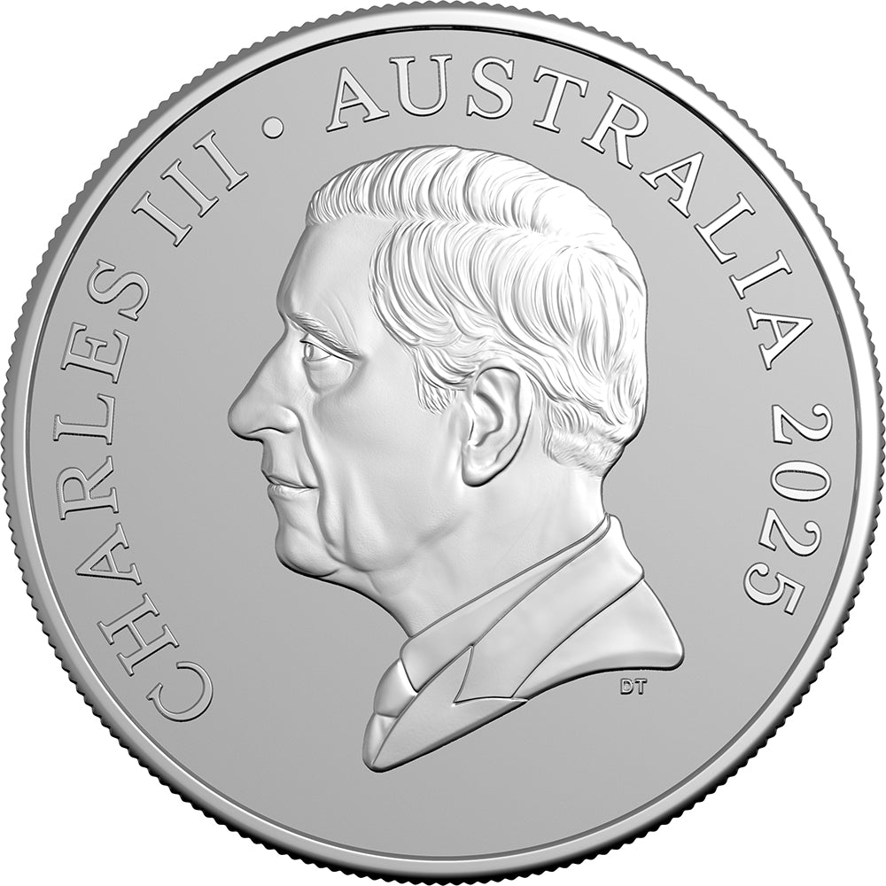 2025 $1 Kangaroo Series - Bush Capital 1oz Fine Silver Frosted Uncirculated Coin Obverse