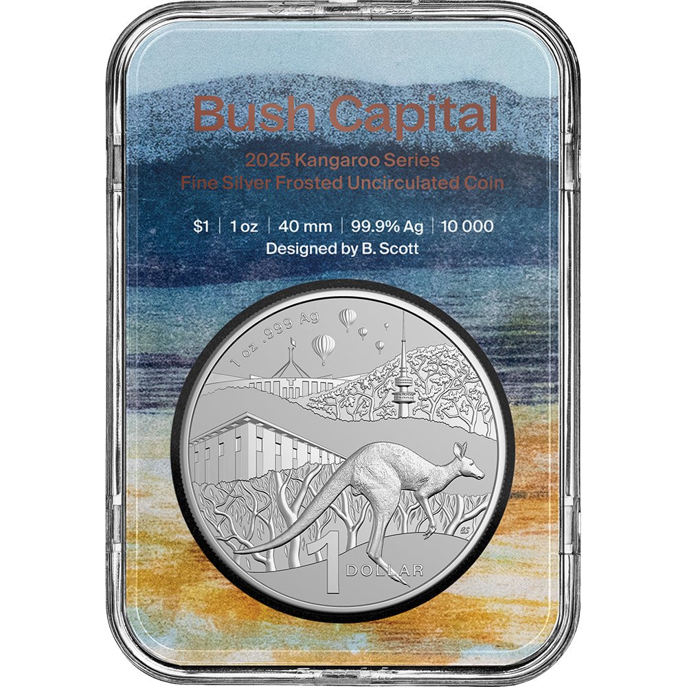 2025 $1 Kangaroo Series - Bush Capital 1oz Fine Silver Frosted Uncirculated Coin Capsule