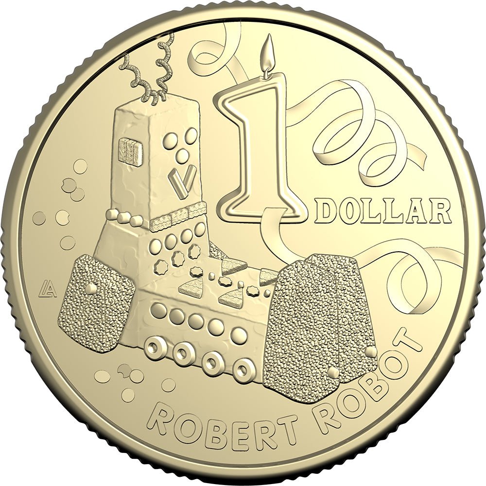2025 $1 The Australian Women's Weekly Children's Birthday Cake Book - Robert Robot Uncirculated Coin