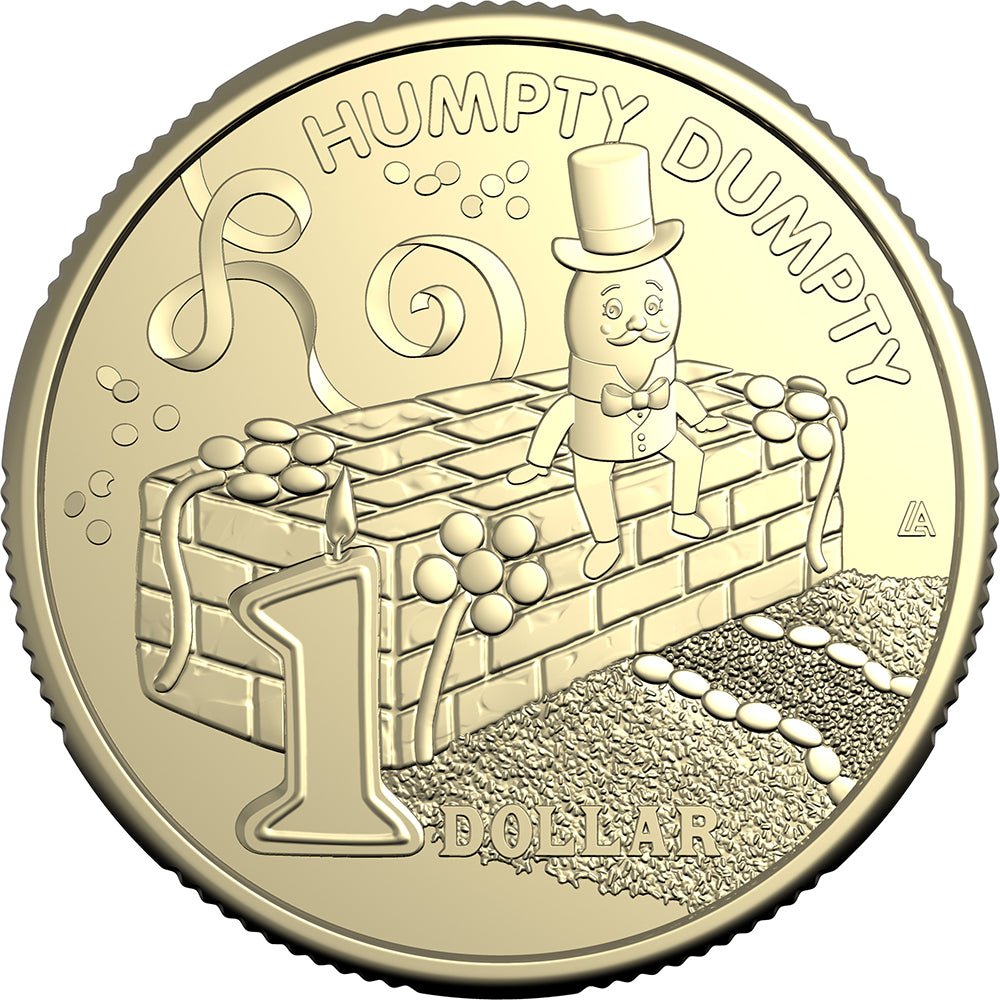 2025 $1 The Australian Women's Weekly Children's Birthday Cake Book - Humpty Dumpty Uncirculated Coin