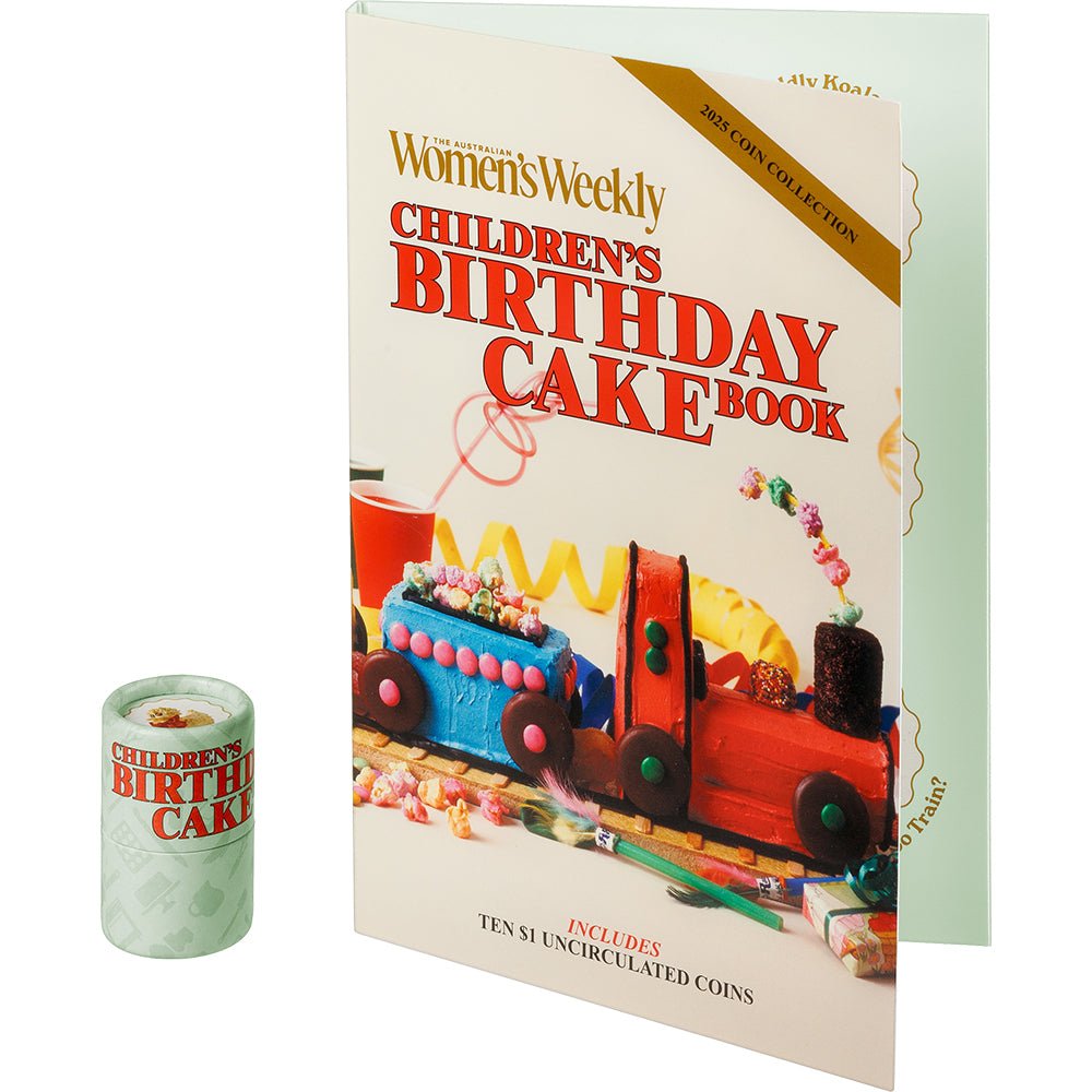 2025 $1 The Australian Women's Weekly Children's Birthday Cake Book Uncirculated Ten-Coin Collection - Tube & Folder