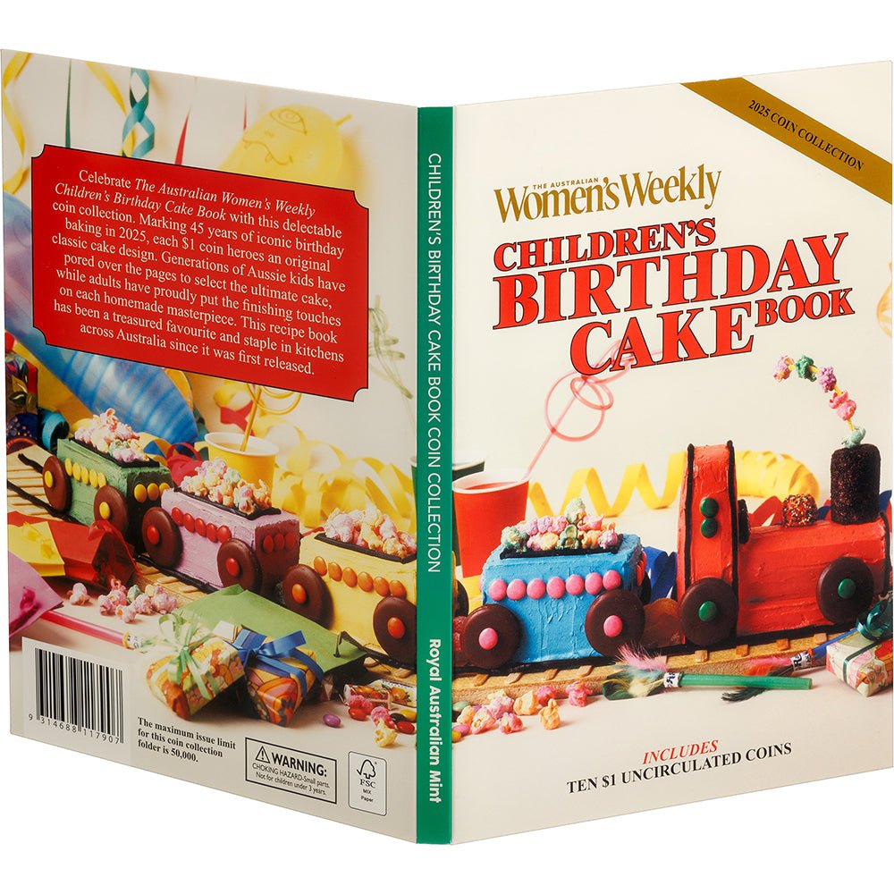 2025 $1 The Australian Women's Weekly Children's Birthday Cake Book Uncirculated Ten-Coin Collection Folder