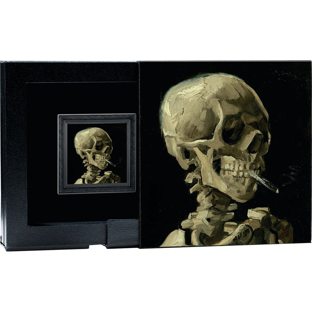 2025 $1 Vincent Van Gogh - Skull Of Skeleton With Burning Cigarette 1oz Silver Proof Coin - Direct Coins