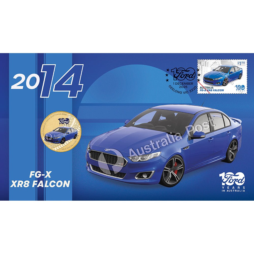 2025 100 Years Of Ford Australia - FG-X XR8 Falcon 2014 Stamp & Coin Cover