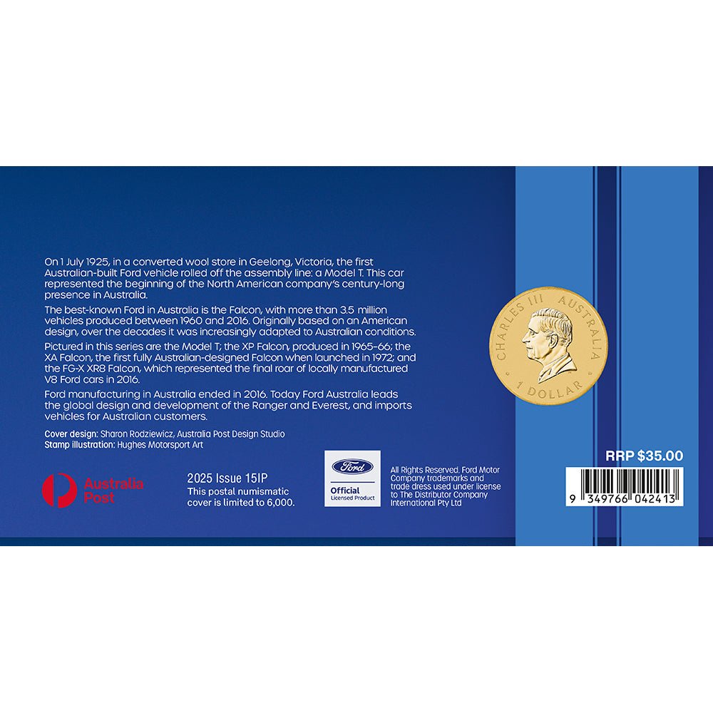2025 100 Years Of Ford Australia - FG-X XR8 Falcon 2014 Stamp & Coin Cover Back