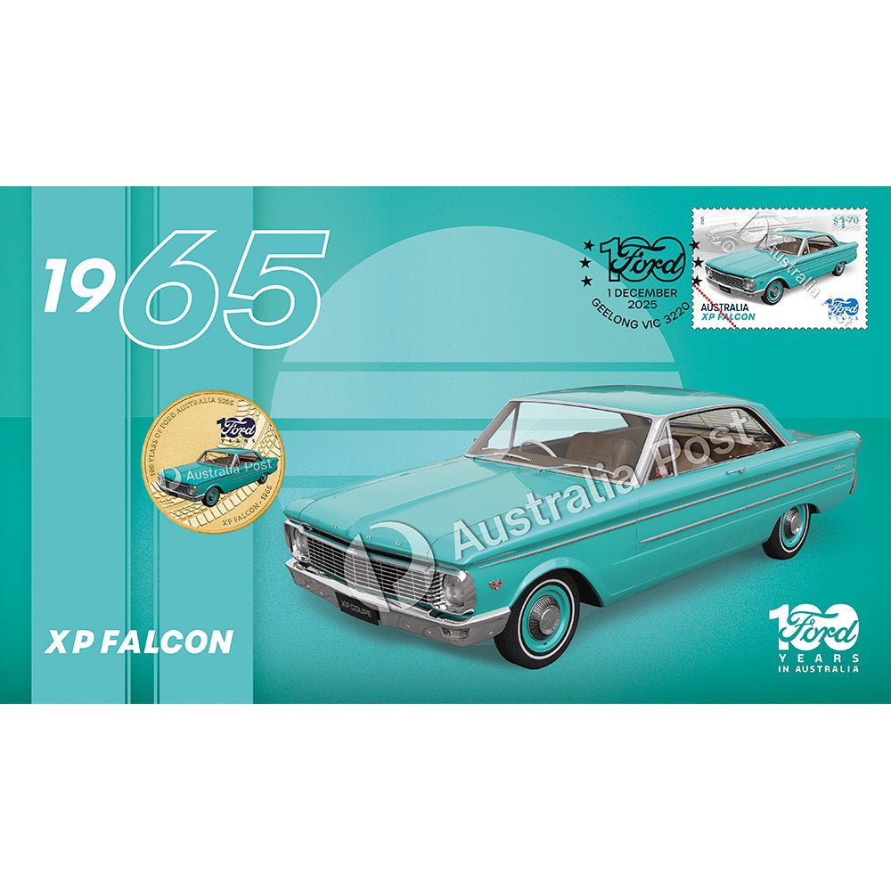 2025 100 Years Of Ford Australia - XP Falcon 1965 Stamp & Coin Cover