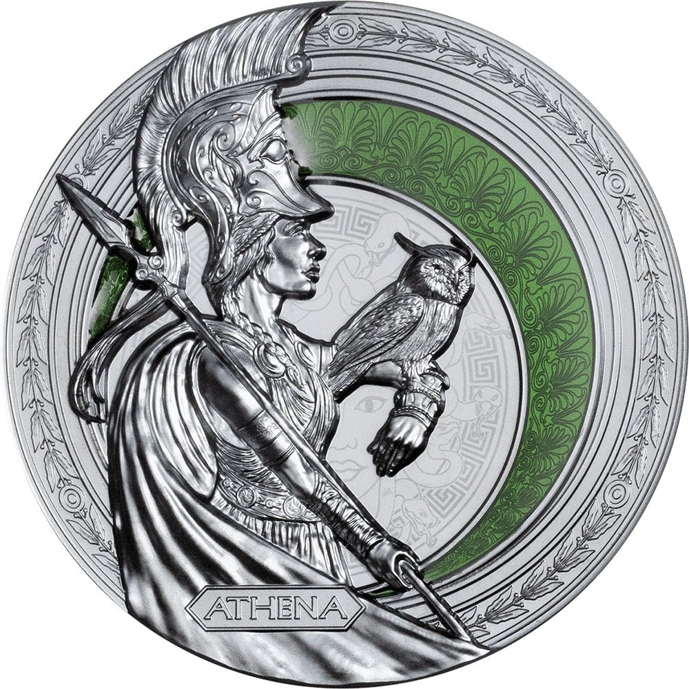 2025 $2 Athena 1oz Silver Black Proof Coin
