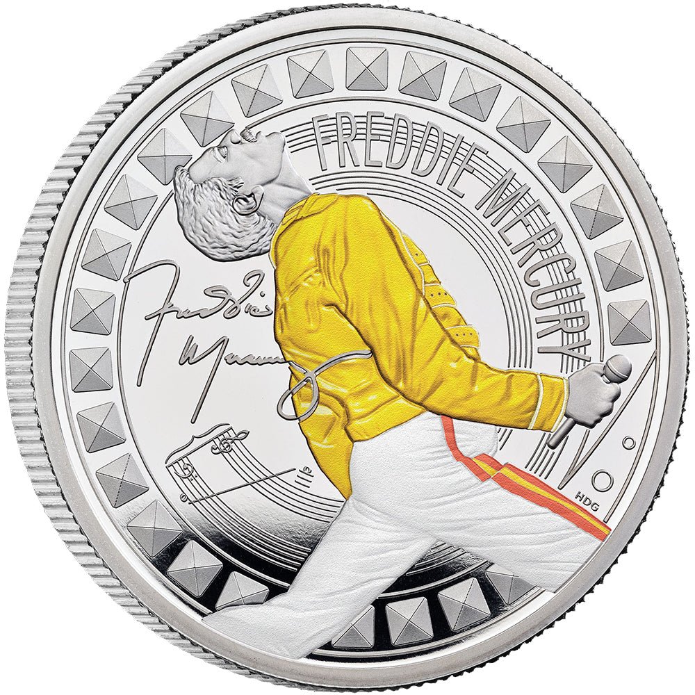 2025 £2 Freddie Mercury 1oz Silver Proof Colour Coin