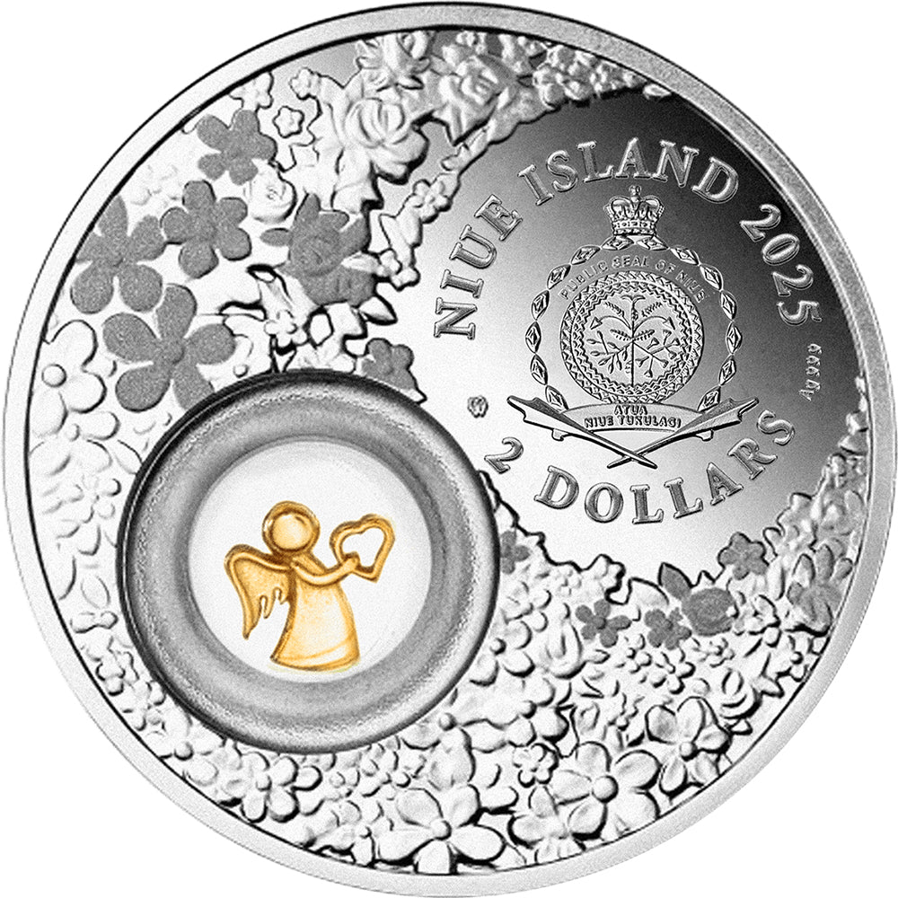 2025 $2 Guardian Angel Silver Proof Coin Obverse