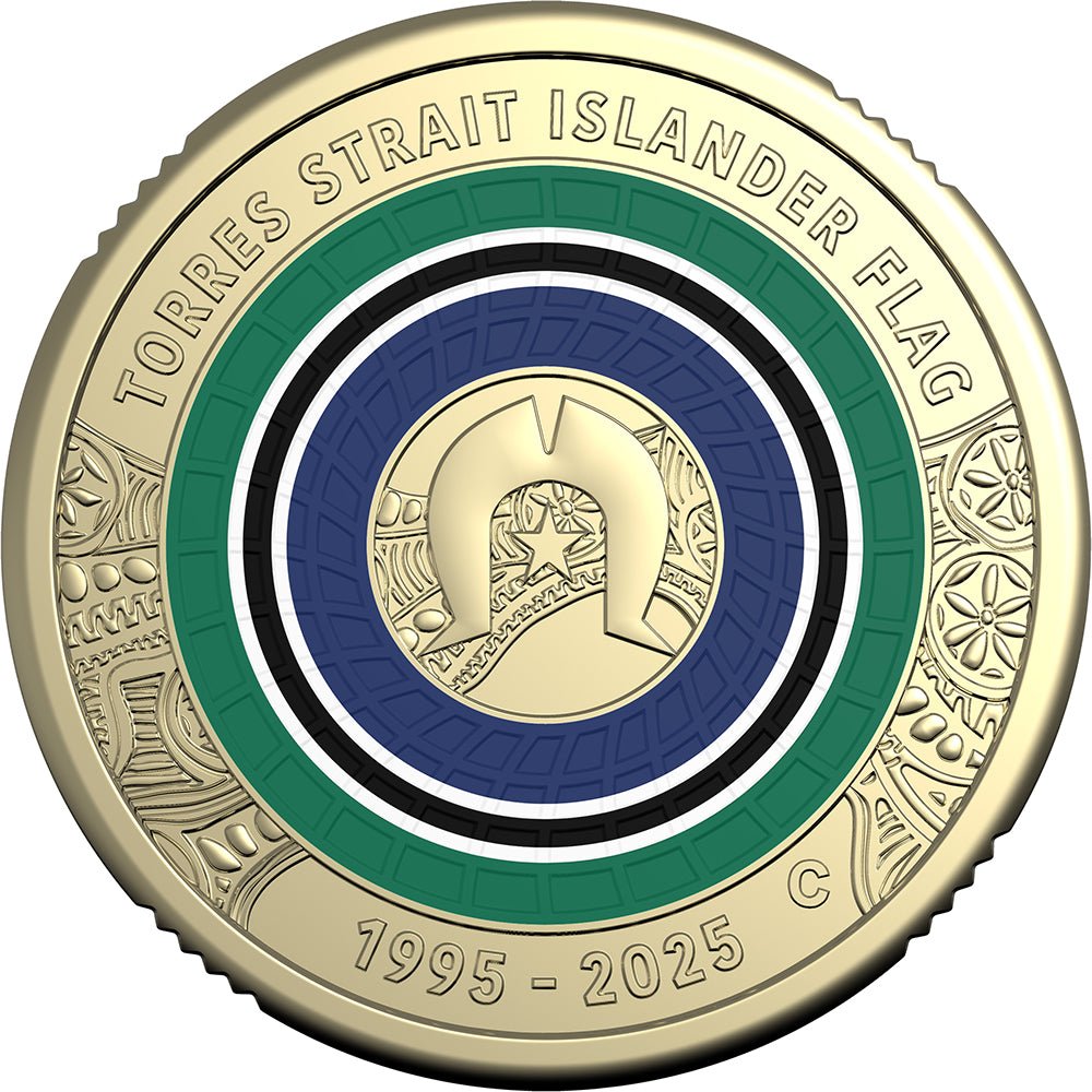 2025 $2 Torres Strait Islander Flag 'C' Mintmark Coloured Uncirculated Coin