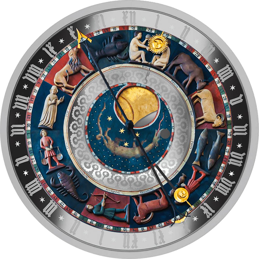2025 €5 City Hall Clocks - Gdańsk Astronomical Clock 1oz Silver Coin