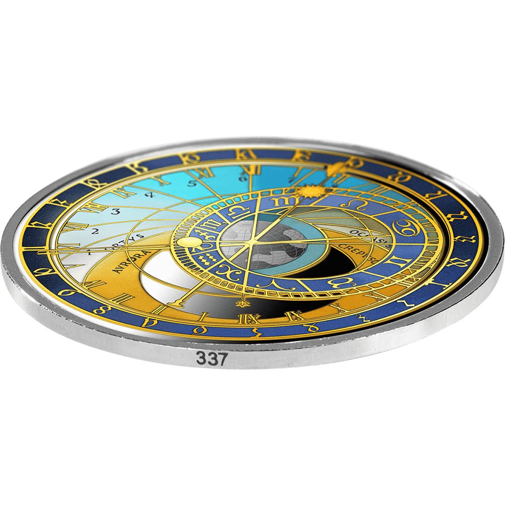 2025 €5 City Hall Clocks - Prague 1oz Silver Proof Coin Relief