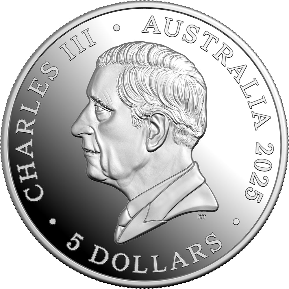 2025 $5 Koala Series 1oz Silver High Relief Coin Obverse